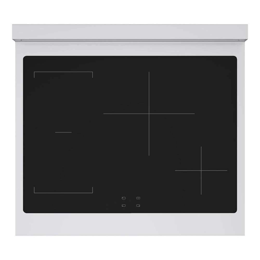 ZLINE Autograph 36 in. 5.2 cu. ft. Marino Induction Range with 5 Element Cooktop and Electric Convection Oven in Stainless Steel with White Matte Door and Champagne Bronze Accents, MINRZ-WM-36-CB - Top-Down View