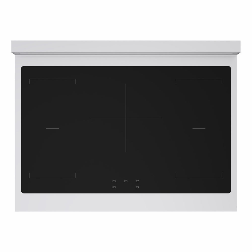 ZLINE Autograph 36 in. 5.2 cu. ft. Marino Induction Range with 5 Element Cooktop and Electric Convection Oven in Stainless Steel with Champagne Bronze Accents, MINRZ-36-CB - Top-Down View