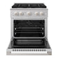 ZLINE Marino 30-Inch 4.2 cu. ft. Dual Fuel Range, 4 Brass Burners, Convection Oven, Stainless Steel, MDR-BR-30
