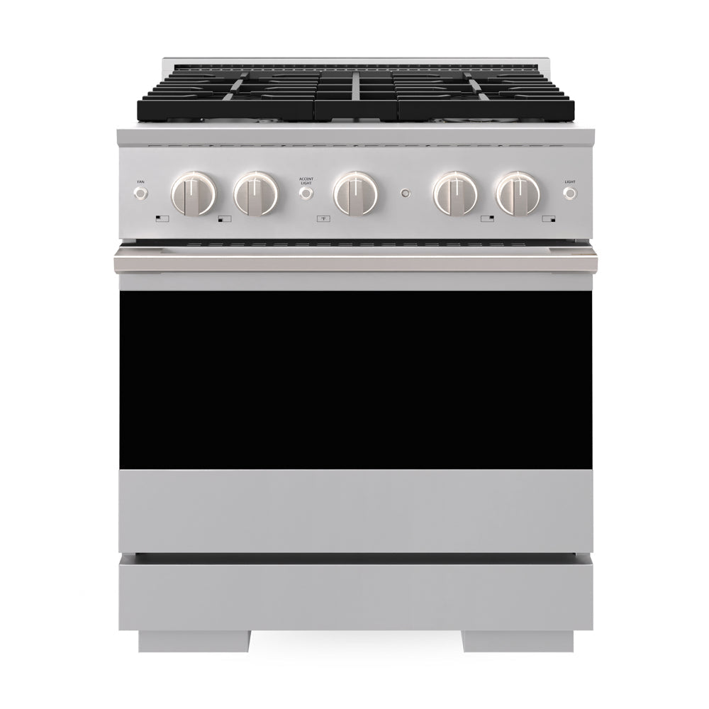 ZLINE Marino 30-Inch 4.2 cu. ft. Dual Fuel Range, 4 Brass Burners, Convection Oven, Stainless Steel, MDR-BR-30