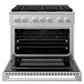 ZLINE Marino 36-Inch 5.2 cu. ft. Dual Fuel Range, 6 Brass Burners, Convection Oven, Stainless Steel, MDR-BR-36