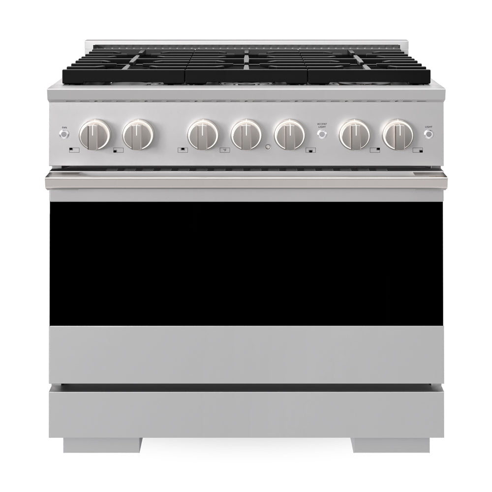 ZLINE Marino 36-Inch 5.2 cu. ft. Dual Fuel Range, 6 Brass Burners, Convection Oven, Stainless Steel, MDR-BR-36