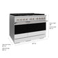 ZLINE Marino 48-Inch 6.7 cu. ft. Dual Fuel Range, 8 Burners, Double Oven, Convection Oven, Reversible Griddle, Stainless Steel with White Matte Door, MDR-WM-48
