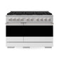 ZLINE Marino 48-Inch 6.7 cu. ft. Dual Fuel Range, 8 Burners, Double Oven, Convection Oven, Reversible Griddle, Stainless Steel with White Matte Door, MDR-WM-48