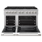 ZLINE Marino 48-Inch 6.7 cu. ft. Dual Fuel Range, 8 Burners, Double Oven, Convection Oven, Reversible Griddle, Stainless Steel with White Matte Door, MDR-WM-48