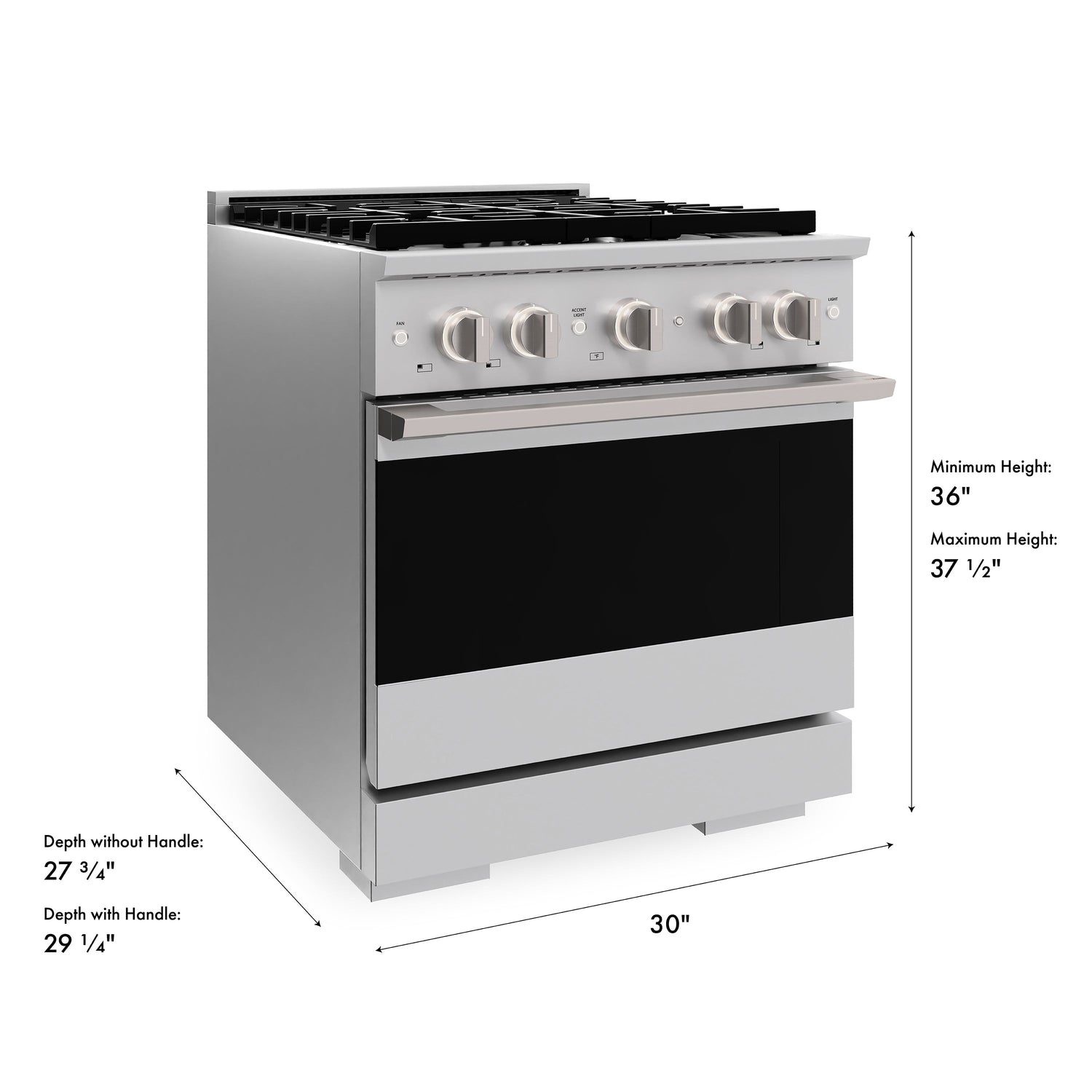 ZLINE Marino 30-Inch 4.2 cu. ft. Dual Fuel Range, 4 Burners, Convection Oven, Stainless Steel, MDR30