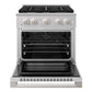 ZLINE Marino 30-Inch 4.2 cu. ft. Dual Fuel Range, 4 Burners, Convection Oven, Stainless Steel, MDR30