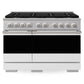 ZLINE 48 in. 6.7 cu. ft. Marino Dual Fuel Range with 8 Burner DuoPro™ Cooktop and Dual Ovens with White Matte Doors, PMDR-WM-48 - Front View