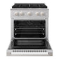 ZLINE Marino 30-Inch 4.2 cu. ft. Dual Fuel Range, 4 Brass Burner DuoPro™ Cooktop, Convection Oven, Stainless Steel, PMDR30