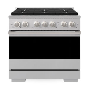 ZLINE Marino 36-Inch 5.2 cu. ft. Dual Fuel Range, 6 Brass Burner DuoPro™ Cooktop, Convection Oven, Stainless Steel, PMDR36