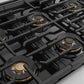 ZLINE Marino 48-Inch 6.7 cu. ft. Dual Fuel Range, 8 Brass Burner DuoPro™ Cooktop, Double Oven, Convection Oven, Reversible Griddle, Stainless Steel, PMDR48