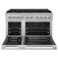 ZLINE Marino 48-Inch 6.7 cu. ft. Dual Fuel Range, 8 Brass Burner DuoPro™ Cooktop, Double Oven, Convection Oven, Reversible Griddle, Stainless Steel, PMDR48