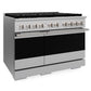 ZLINE Marino 48-Inch 6.7 cu. ft. Dual Fuel Range, 8 Brass Burner DuoPro™ Cooktop, Double Oven, Convection Oven, Reversible Griddle, Stainless Steel, PMDR48