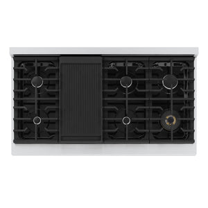 ZLINE Marino 48-Inch 6.7 cu. ft. Dual Fuel Range, 8 Burners, Double Oven, Convection Oven, Reversible Griddle, Stainless Steel, MDR48