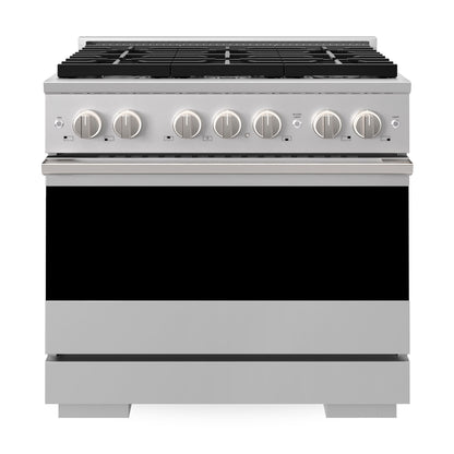 ZLINE Marino 36-Inch 5.2 cu. ft. Gas Range, 6 Brass Burners, Convection Oven, Stainless Steel, MGR-BR-36