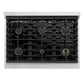 ZLINE Marino 36-Inch 5.2 cu. ft. Gas Range, 6 Brass Burners, Convection Oven, Stainless Steel, MGR-BR-36
