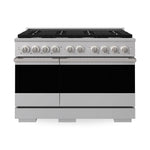 ZLINE Marino 48-Inch 6.7 cu. ft. Gas Range, 8 Brass Burners, Double Oven, Convection Oven, Reversible Griddle, Stainless Steel, MGR-BR-48
