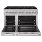 ZLINE Marino 48-Inch 6.7 cu. ft. Gas Range, 8 Brass Burners, Double Oven, Convection Oven, Reversible Griddle, Stainless Steel, MGR-BR-48