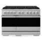 ZLINE Marino 48-Inch 6.7 cu. ft. Gas Range, 8 Brass Burners, Double Oven, Convection Oven, Reversible Griddle, Stainless Steel, MGR-BR-48
