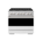 ZLINE Marino 36-Inch 5.2 cu. ft. Gas Range, 6 Burners, Convection Oven, Stainless Steel with White Matte Door, MGR-WM-36