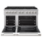 ZLINE Marino 48-Inch 6.7 cu. ft. Gas Range, 8 Burners, Double Oven, Convection Oven, Reversible Griddle, Stainless Steel with White Matte Door, MGR-WM-48