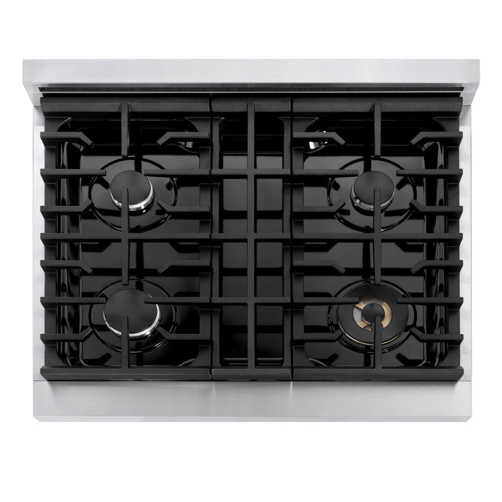 ZLINE Marino 30-Inch 4.2 cu. ft. Gas Range, 4 Burners, Convection Oven, Stainless Steel, MGR30