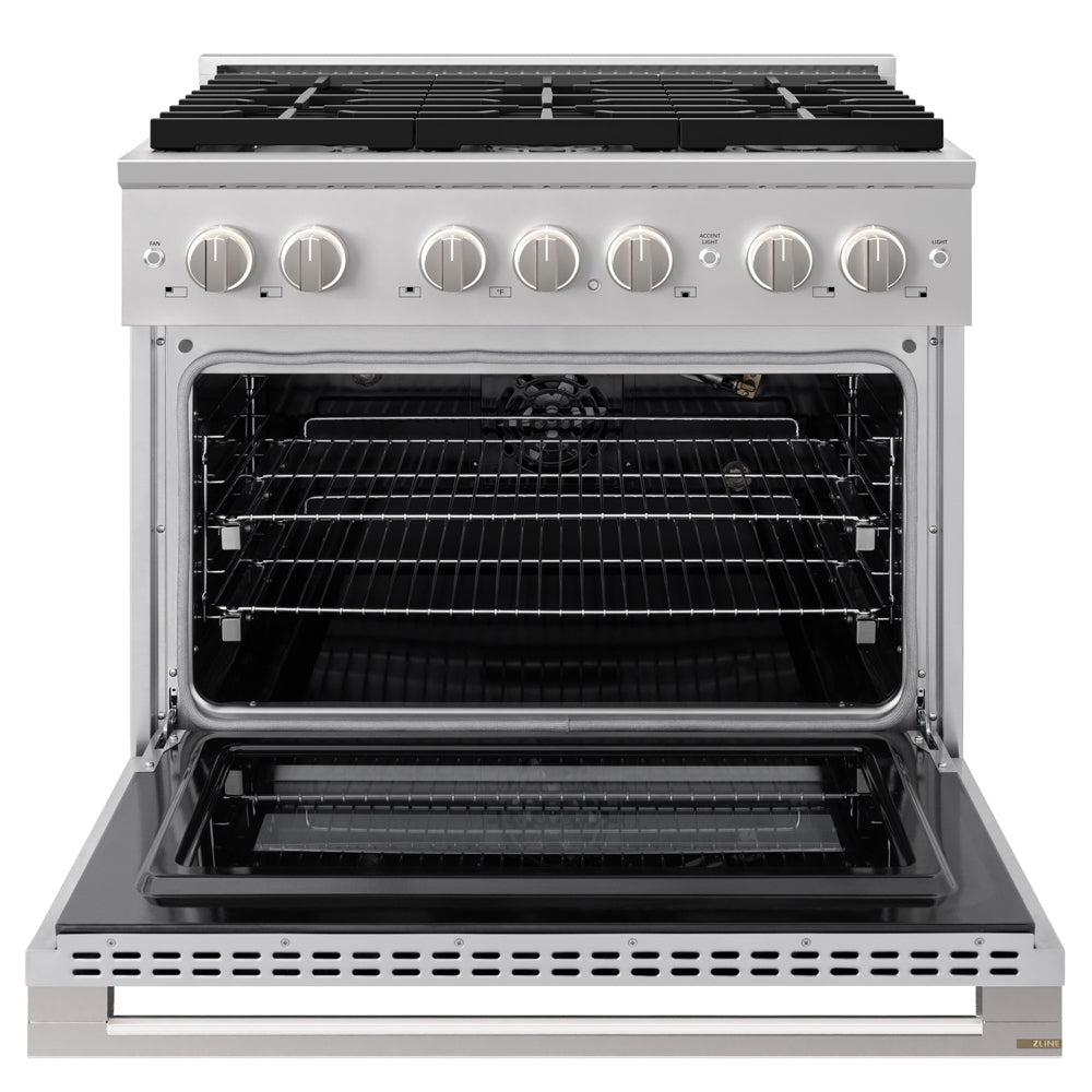 ZLINE Marino 36-Inch 5.2 cu. ft. Gas Range, 6 Burners, Convection Oven, Stainless Steel, MGR36