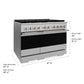 ZLINE Marino 48-Inch 6.7 cu. ft. Gas Range, 8 Burners, Double Oven, Convection Oven, Reversible Griddle, Stainless Steel, MGR48