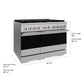 ZLINE Marino 48-Inch 6.7 cu. ft. Gas Range, 8 Burners, Double Oven, Convection Oven, Reversible Griddle, Stainless Steel, MGR48