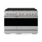ZLINE Marino 48-Inch 6.7 cu. ft. Gas Range, 8 Burners, Double Oven, Convection Oven, Reversible Griddle, Stainless Steel, MGR48