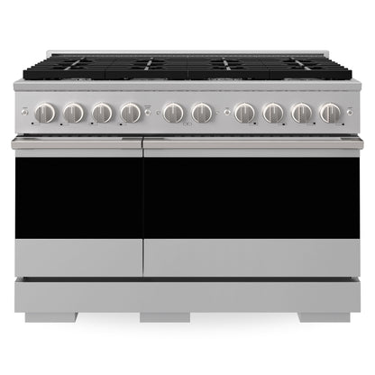 ZLINE Marino 48-Inch 6.7 cu. ft. Gas Range, 8 Burners, Double Oven, Convection Oven, Reversible Griddle, Stainless Steel, MGR48