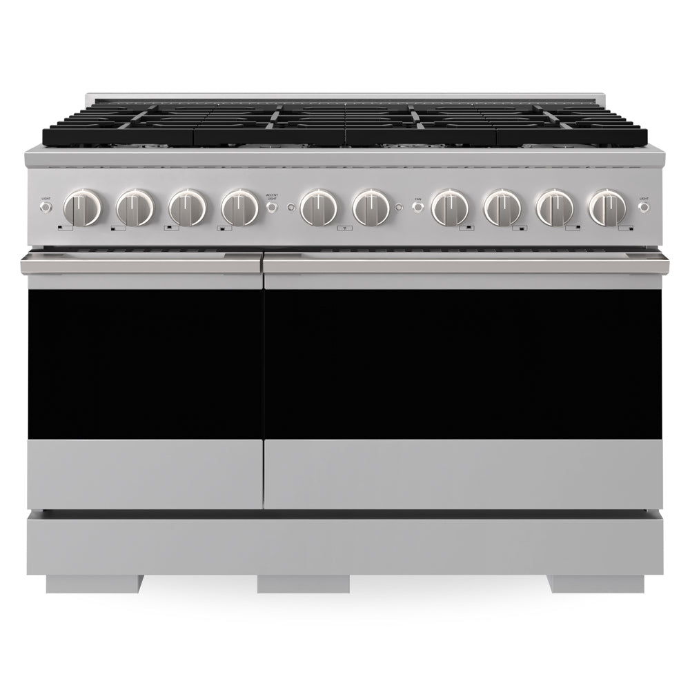 ZLINE Marino 48-Inch 6.7 cu. ft. Gas Range, 8 Burners, Double Oven, Convection Oven, Reversible Griddle, Stainless Steel, MGR48