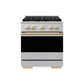 ZLINE Marino Autograph Edition 30-Inch 4.2 cu. ft. Gas Range, 4 Brass Burners, Convection Oven, Stainless Steel with Polished Gold Accents, MGRZ-30-G