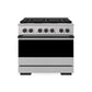 ZLINE Marino Autograph Edition 36-Inch 5.2 cu. ft. Gas Range, 6 Brass Burners, Convection Oven, Stainless Steel with Matte Black Accents, MGRZ-36-MB