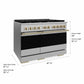 ZLINE Marino Autograph Edition 48-Inch 6.7 cu. ft. Gas Range, 8 Brass Burners, Double Oven, Convection Oven, Reversible Griddle, Stainless Steel with Champagne Bronze Accents, MGRZ-48-CB
