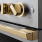 ZLINE Marino Autograph Edition 48-Inch 6.7 cu. ft. Gas Range, 8 Brass Burners, Double Oven, Convection Oven, Reversible Griddle, Stainless Steel with Polished Gold Accents, MGRZ-48-G