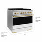 ZLINE Marino Autograph Edition 36-Inch 5.2 cu. ft. Gas Range, 6 Brass Burners, Convection Oven, Stainless Steel with White Matte Door and Polished Gold Accents, MGRZ-WM-36-G