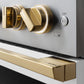 ZLINE Marino Autograph Edition 48-Inch 6.7 cu. ft. Gas Range, 8 Brass Burners, Double Oven, Convection Oven, Reversible Griddle, Stainless Steel with White Matte Door and Polished Gold Accents, MGRZ-WM-48-G
