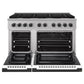 ZLINE Marino Autograph Edition 48-Inch 6.7 cu. ft. Gas Range, 8 Brass Burners, Double Oven, Convection Oven, Reversible Griddle, Stainless Steel with White Matte Door and Matte Black Accents, MGRZ-WM-48-MB