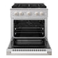 ZLINE Marino 30-Inch 4.2 cu. ft. Gas Range, 4 Brass Burner DuoPro™ Cooktop, Convection Oven, Stainless Steel, PMGR30
