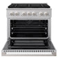 ZLINE Marino 36-Inch 5.2 cu. ft. Gas Range, 6 Brass Burner DuoPro™ Cooktop, Convection Oven, Stainless Steel, PMGR36