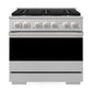 ZLINE Marino 36-Inch 5.2 cu. ft. Gas Range, 6 Brass Burner DuoPro™ Cooktop, Convection Oven, Stainless Steel, PMGR36