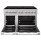 ZLINE Marino 48-Inch 6.7 cu. ft. Gas Range, 8 Brass Burner DuoPro™ Cooktop, Double Oven, Convection Oven, Reversible Griddle, Stainless Steel, PMGR48