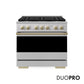 ZLINE Autograph 36 in. 5.2 cu. ft. Marino Gas Range with 6 Burner DuoPro™ Cooktop and Gas Oven in Stainless Steel and Champagne Bronze Accents, PMGRZ-36-CB - Front Hero View with Logo