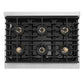 ZLINE Autograph 36 in. 5.2 cu. ft. Marino Gas Range with 6 Burner DuoPro™ Cooktop and Gas Oven in Stainless Steel and Champagne Bronze Accents, PMGRZ-36-CB - Top-Down View