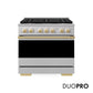 ZLINE Marino Autograph Edition 36-Inch 5.2 cu. ft. Gas Range, 6 Brass Burner DuoPro™ Cooktop, Convection Oven, Stainless Steel with Polished Gold Accents, PMGRZ-36-G