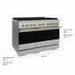 ZLINE Autograph 48 in. 6.7 cu. ft. Marino Gas Range with 8 Burner DuoPro™ Cooktop and Dual Ovens in Stainless Steel and Champagne Bronze Accents, PMGRZ-48-CB - Dimensions Diagram