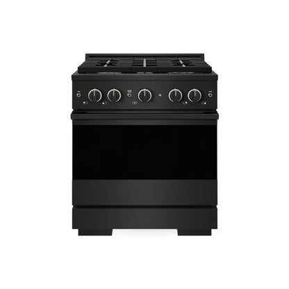 ZLINE Marino 30-Inch 4.2 cu. ft. Dual Fuel Range, 4 Burners, Convection Oven, Black Stainless Steel, MDRB-30