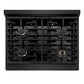 ZLINE Marino 30-Inch 4.2 cu. ft. Dual Fuel Range, 4 Burners, Convection Oven, Black Stainless Steel, MDRB-30