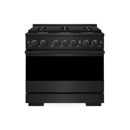 ZLINE Marino 36-Inch 5.2 cu. ft. Dual Fuel Range, 6 Burners, Convection Oven, Black Stainless Steel, MDRB-36